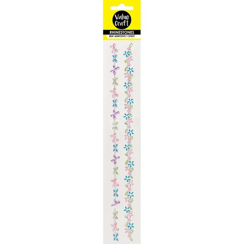 Butterfly & Flower Strips Rhinestones